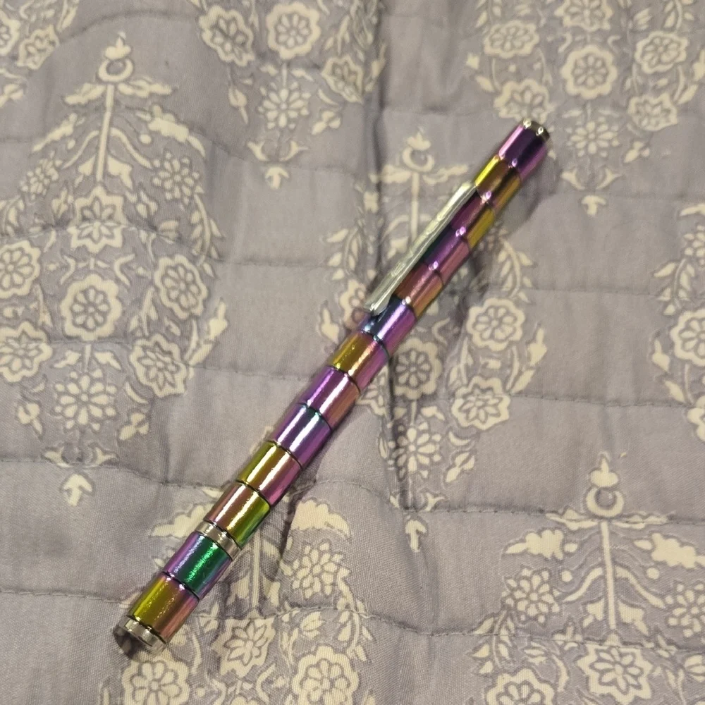 Sleek Silver and Multicolor Magnetic Fidget Pen